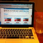 water and laptop