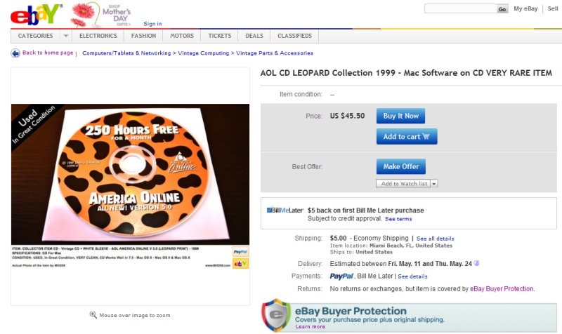 aol cd on ebay