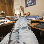 relaxing at the office