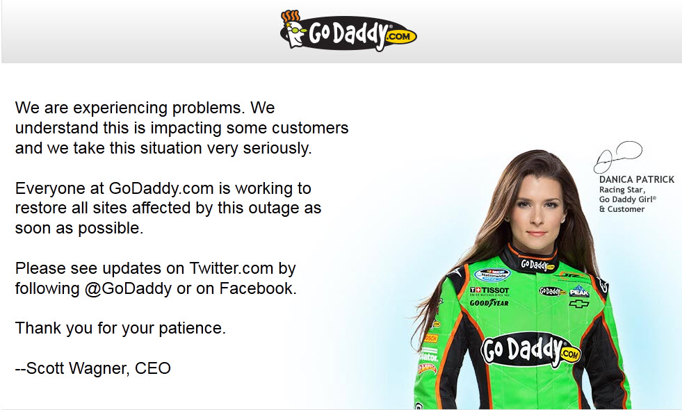 godaddy owned main site